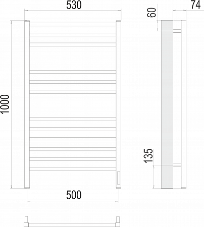 Ватикан П12 500х1000 электро (sensor quick touch) Полотенцесушитель TERMINUS) крашеные Тюмень - фото 3 Ватикан П12 500х1000 электро (sensor quick touch) Полотенцесушитель TERMINUS) крашеные Тюмень - фото 3