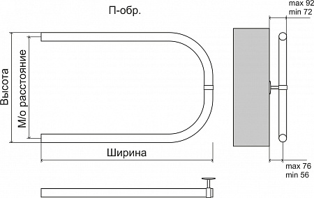 Эконом П-обр AISI 32х2 500х500 Полотенцесушитель  TERMINUS Тюмень - фото 3