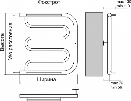 Фокстрот AISI 32х2 500х400 Полотенцесушитель  TERMINUS Тюмень - фото 4