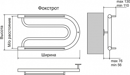 Фокстрот AISI 32х2 320х700 Полотенцесушитель  TERMINUS Тюмень - фото 3