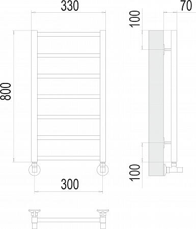 Контур П7 300х800 Полотенцесушитель  TERMINUS Тюмень - фото 3