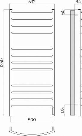 Классик П12 500х1250 Электро (quick touch) Полотенцесушитель TERMINUS Тюмень - фото 3