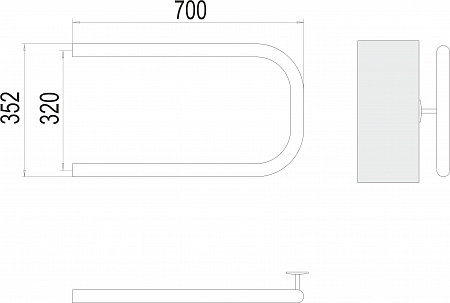 П-обр AISI 32х2 320х700 Полотенцесушитель  TERMINUS Тюмень - фото 3