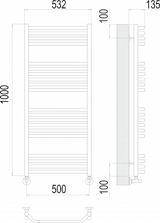 Виктория П20 500х1000 Полотенцесушитель  TERMINUS Тюмень - фото 3