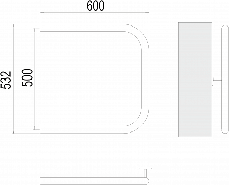 П-обр AISI 32х2 500х600 Полотенцесушитель  TERMINUS Тюмень - фото 3