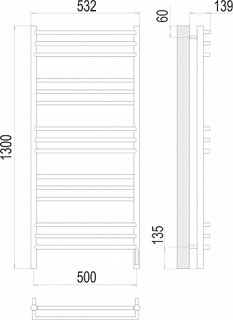 Прато П15 500х1300 электро (sensor quick touch) Полотенцесушитель  TERMINUS Тюмень - фото 3